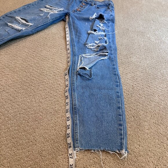 Free People Jean Blossom Boho Crop Skinny High Rise Button Fly Size 27 #OB901610 - Picture 8 of 14